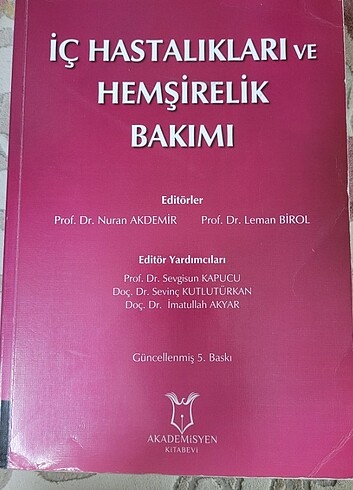 İç Hastalıkları Hemşirelik Kitabı 