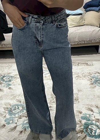 Addax Gri Kadın Bol Kesim Denim Pantolon addax