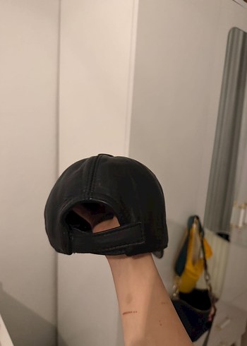 Deri Siyah Kadın Şapka - Görsel 3