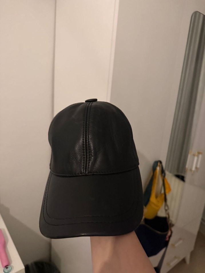 Deri Siyah Kadın Şapka - Görsel 2