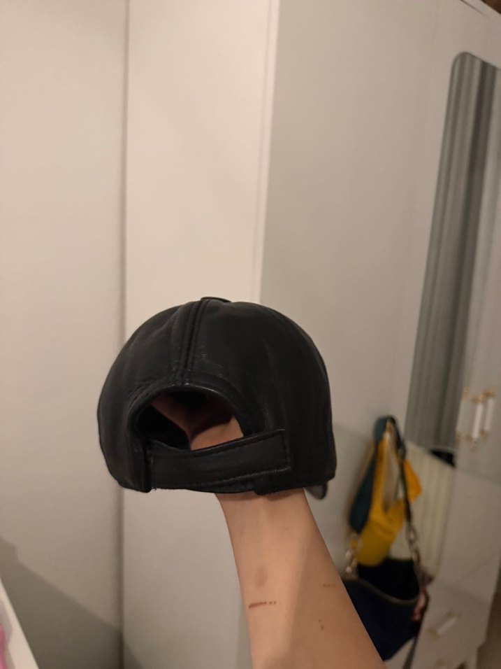Deri Siyah Kadın Şapka - Görsel 3