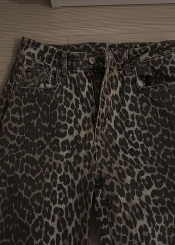Trendyol Leopar desenli jean pantolon - Görsel 2
