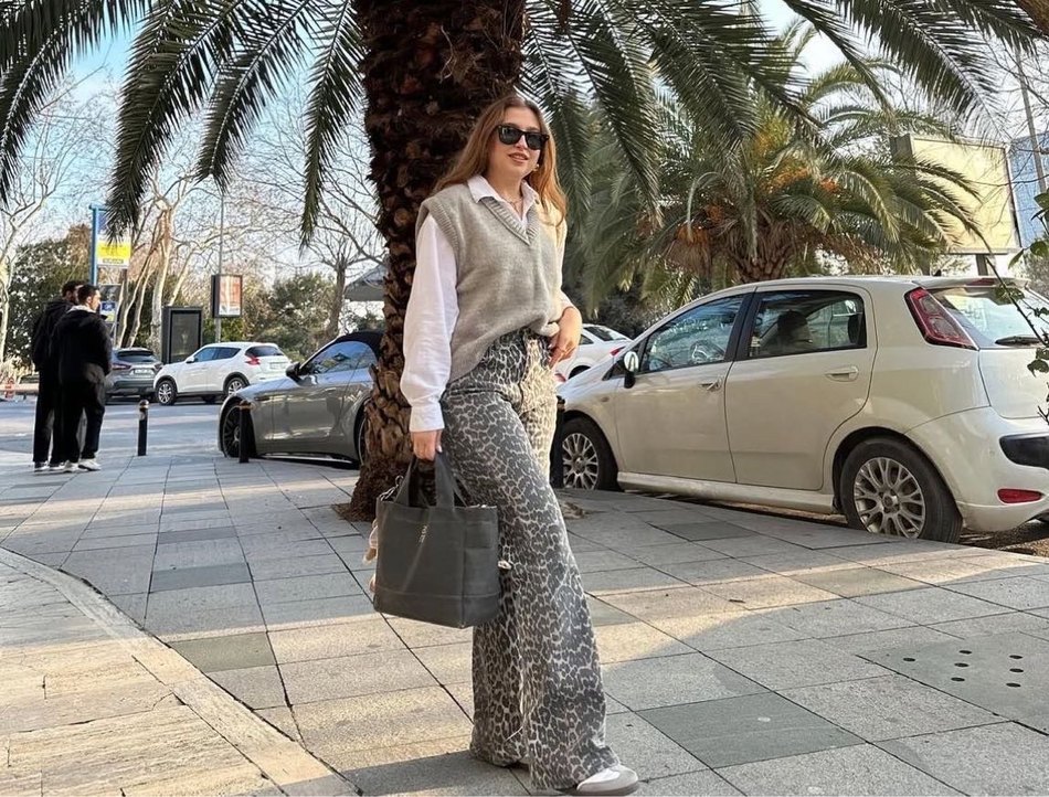 Trendyol Leopar desenli jean pantolon - Görsel 4