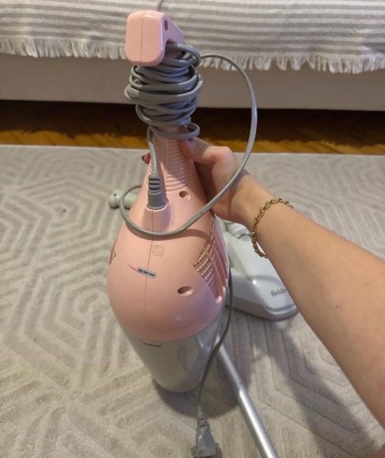 Pastel Pembe Fakir Elektrikli Süpürge - Görsel 3