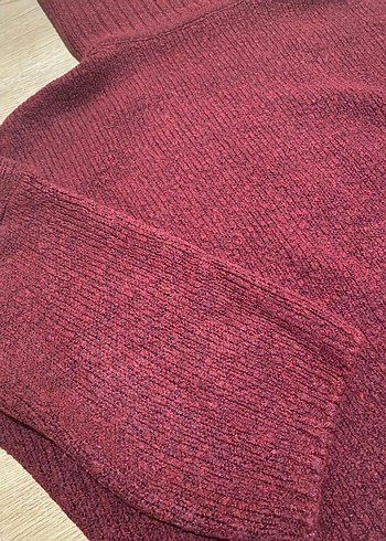 Bordo Kadın Boğazlı Triko Kazak - Görsel 3