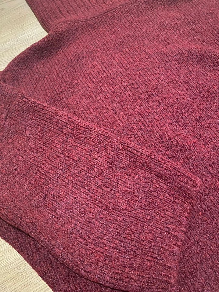 Bordo Kadın Boğazlı Triko Kazak - Görsel 3