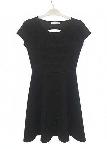 V Yaka Siyah Midi Gotik Elbise - Görsel 2