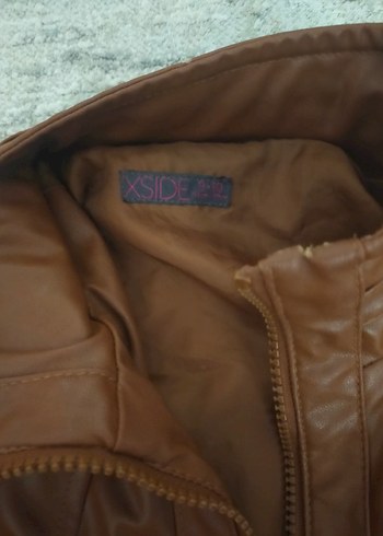 Bej Parlak kadın deri ceket - Görsel 3