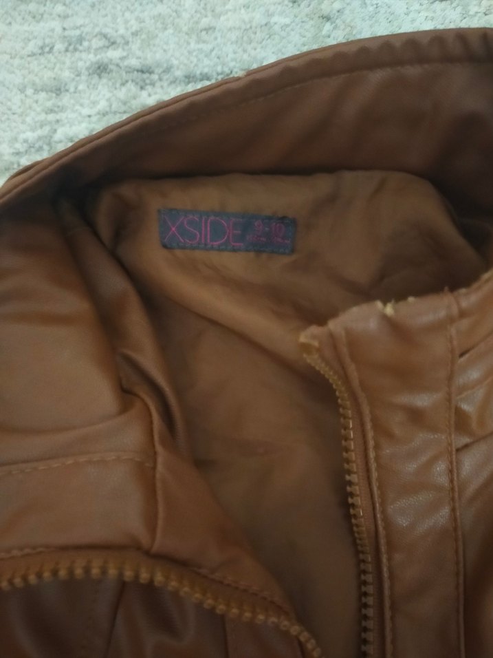 Bej Parlak kadın deri ceket - Görsel 3