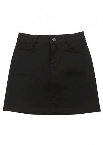 Siyah Kemerli Denim Mini Etek - Görsel 2