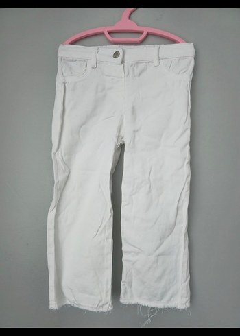Kız Çocuk Beyaz Denim Pantolon