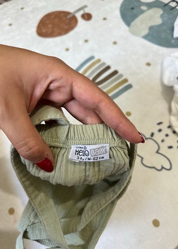 HelloBaby Düğmeli Keten Bebek Tulum