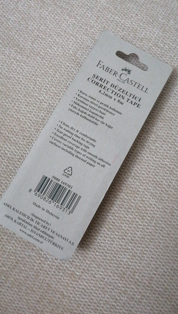 Faber-Castell Siyah Şerit Düzeltici Bant 4.2mm - Görsel 2