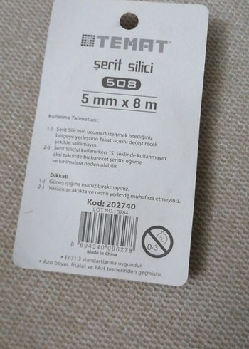 Turkuaz Şerit Silici 5mm x 8m Temat - Görsel 2