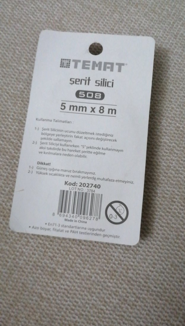 Turkuaz Şerit Silici 5mm x 8m Temat - Görsel 2