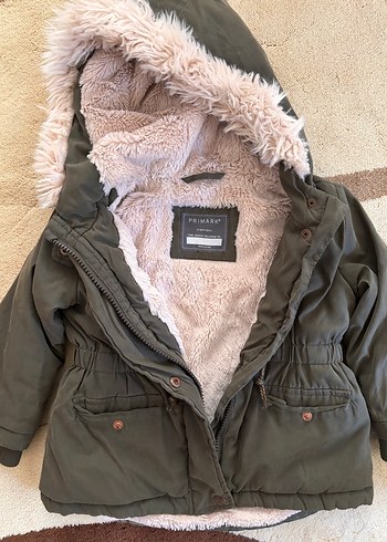 Primark Haki Kapusonlu Pelus Astarli Cocuk Kabani