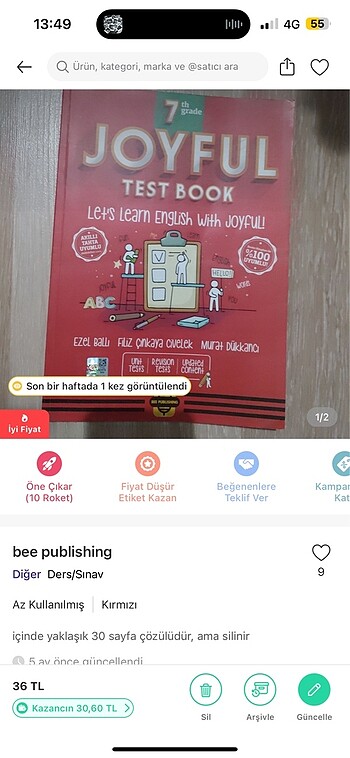 7th grade joyful test book bee publishing