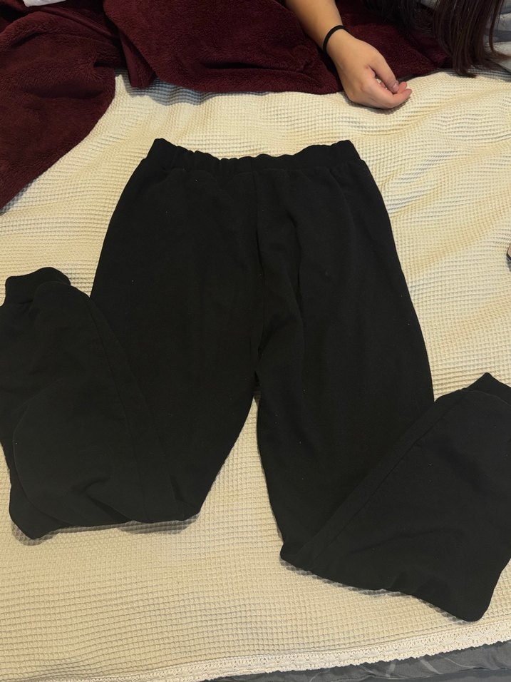 Siyah Kadın Pamuklu Salaş Eşofman Koton - Görsel 4