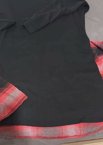 Uzun Kollu Kırmızı Salaş Kadın elbise - Görsel 5