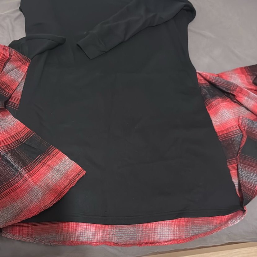 Uzun Kollu Kırmızı Salaş Kadın elbise - Görsel 5