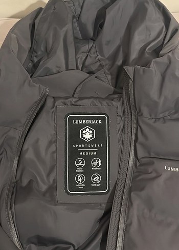 Gri Kadın Lumberjack Kışlık Kapüşonlu Mont - Görsel 2