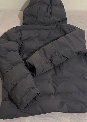 Gri Kadın Lumberjack Kışlık Kapüşonlu Mont - Görsel 6