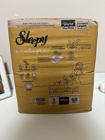 Sleepy ecologic bebek bezi 64lü hiç kullanılmamıştır