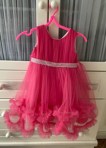 Pembe Kız Çocuk Fırfırlı Elbise
