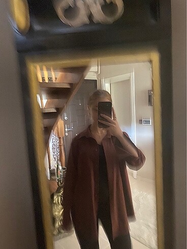 universal Beden kahverengi Renk Oversize Gömlek