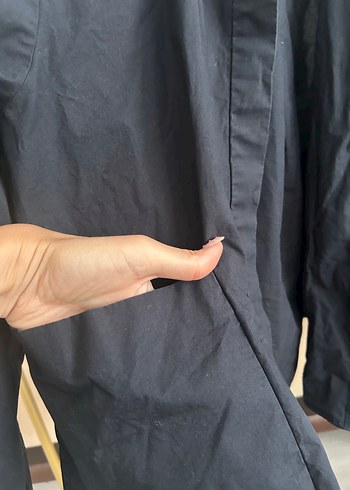 m Beden siyah Renk Düğmeli Siyah Kadın Keten Ceket