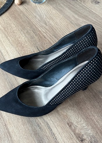 Siyah Süet Topuklu Kadın Stiletto - Görsel 2