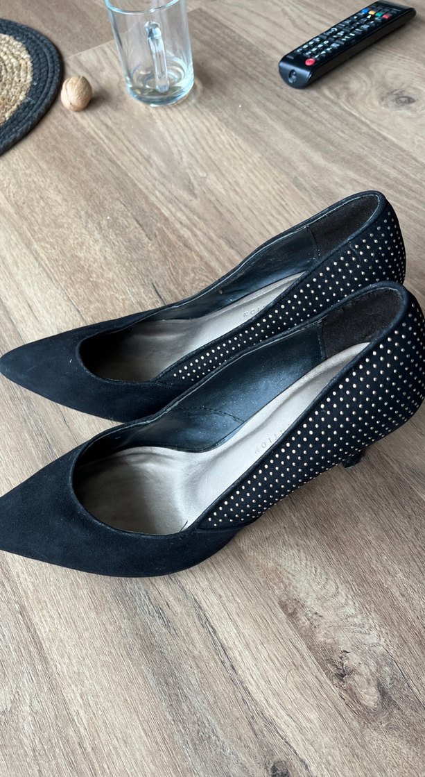 Siyah Süet Topuklu Kadın Stiletto - Görsel 2