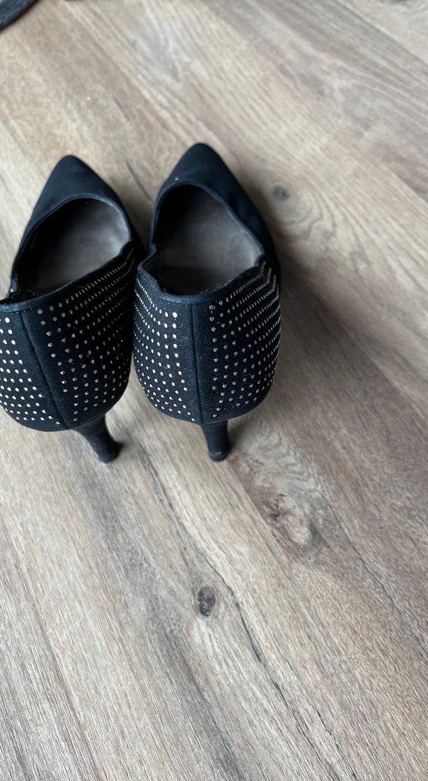 Siyah Süet Topuklu Kadın Stiletto - Görsel 3