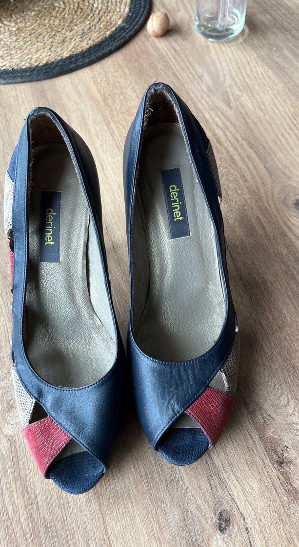 Kadın Mavi Denim Dolgu Topuklu Stiletto hakiki deri - Görsel 3
