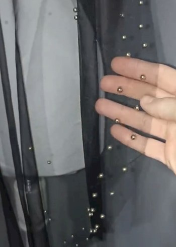 Siyah gold incili duvak - Görsel 3