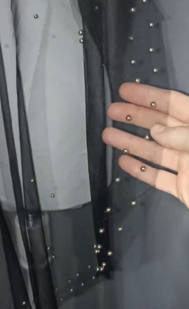 Siyah gold incili duvak - Görsel 3