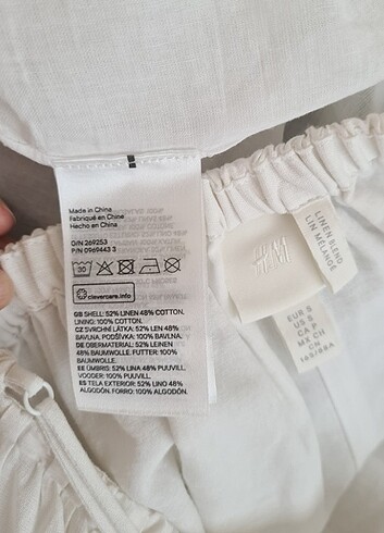 H&M H&M uzun keten enginar desenli elbise