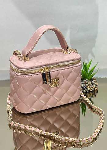 Zincir Detaylı Bej Chanel  Deri Çanta - Görsel 2