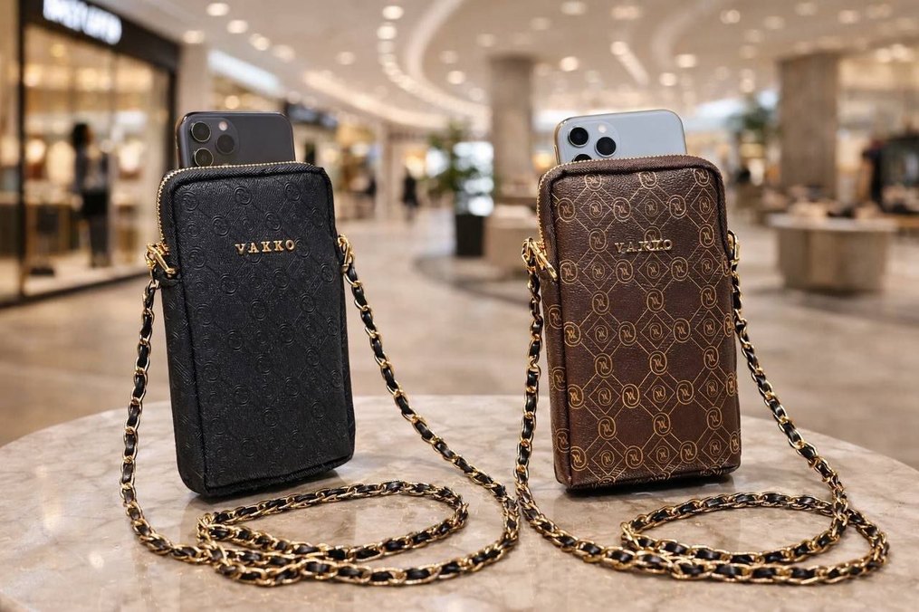 Zincir Detaylı Siyah Deri Vakko  Çapraz Çanta - Görsel 4