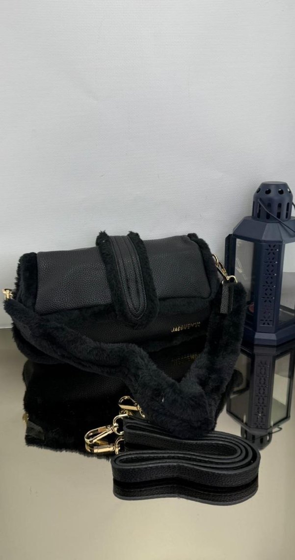 Kürk Detaylı  Zebra Desenli jakomus Deri Çanta - Görsel 3