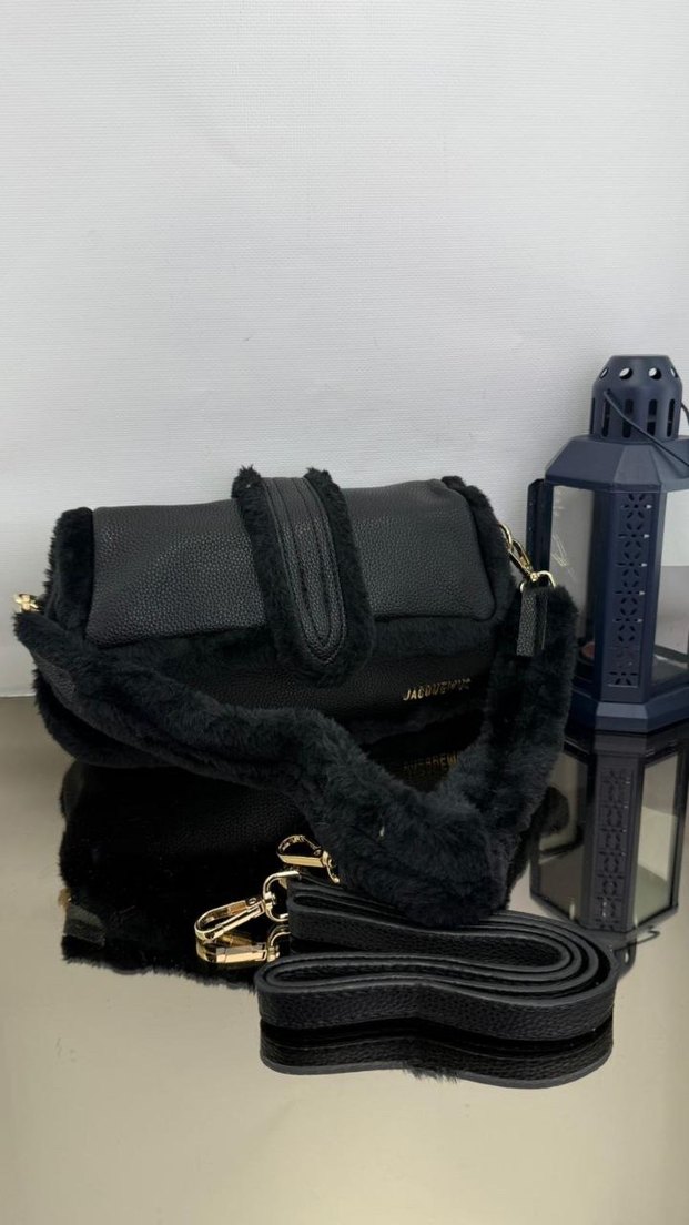 Kürk Detaylı  Zebra Desenli jakomus Deri Çanta - Görsel 5