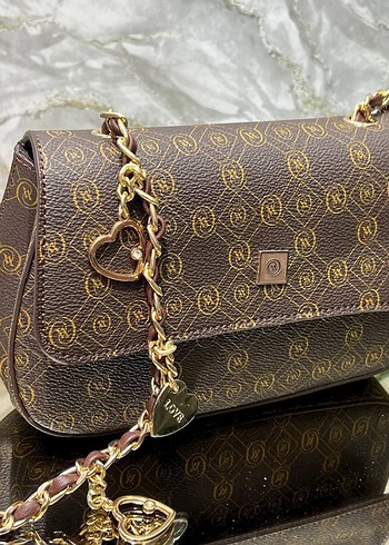 Siyah Zincir Detaylı Modern Klasik Vakko Çanta - Görsel 3