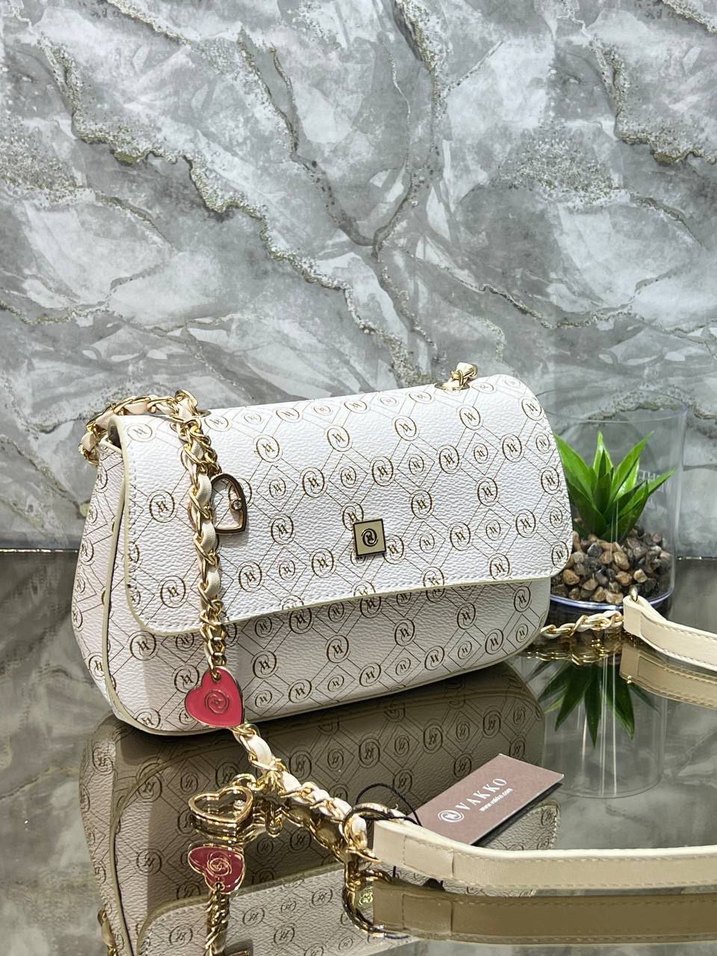 Siyah Zincir Detaylı Modern Klasik Vakko  Çanta - Görsel 2