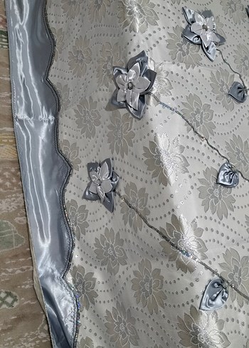 Gri Nakışlı çift kişilik pikeTakımi - Görsel 8