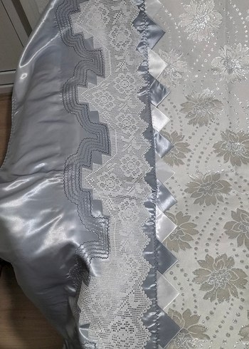 Gri Nakışlı çift kişilik pikeTakımi - Görsel 5