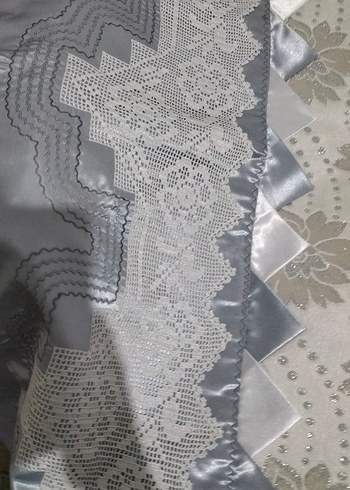 Gri Nakışlı çift kişilik pikeTakımi - Görsel 6