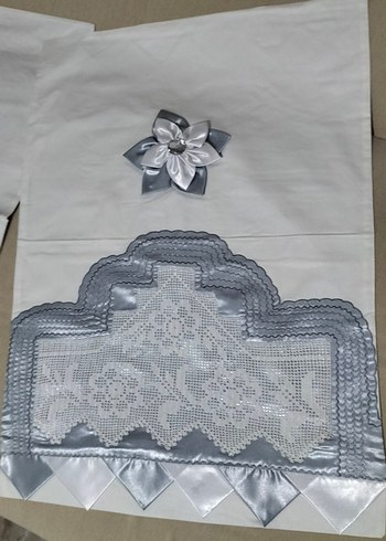 Gri Nakışlı çift kişilik pikeTakımi - Görsel 12