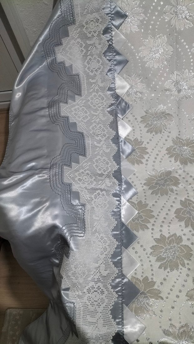 Gri Nakışlı çift kişilik pikeTakımi - Görsel 5