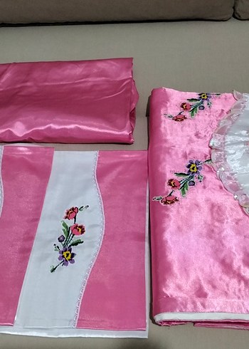 Nakışlı Pembe pike Takımı - Görsel 4