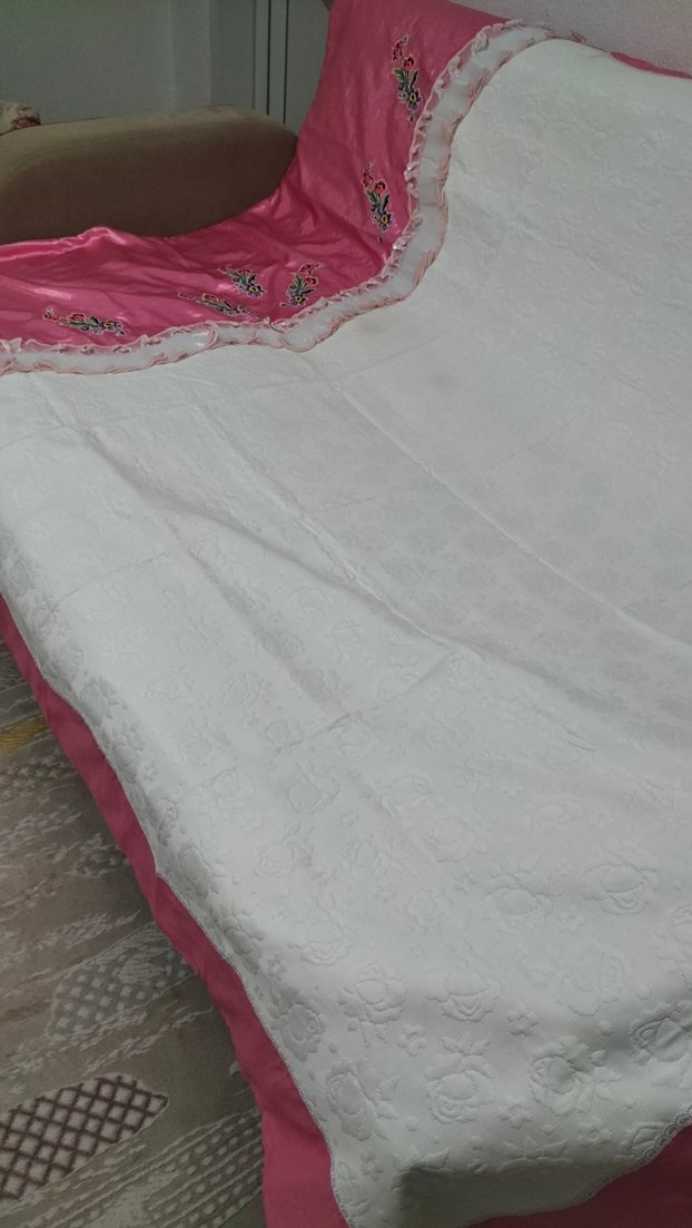 Nakışlı Pembe pike Takımı - Görsel 3